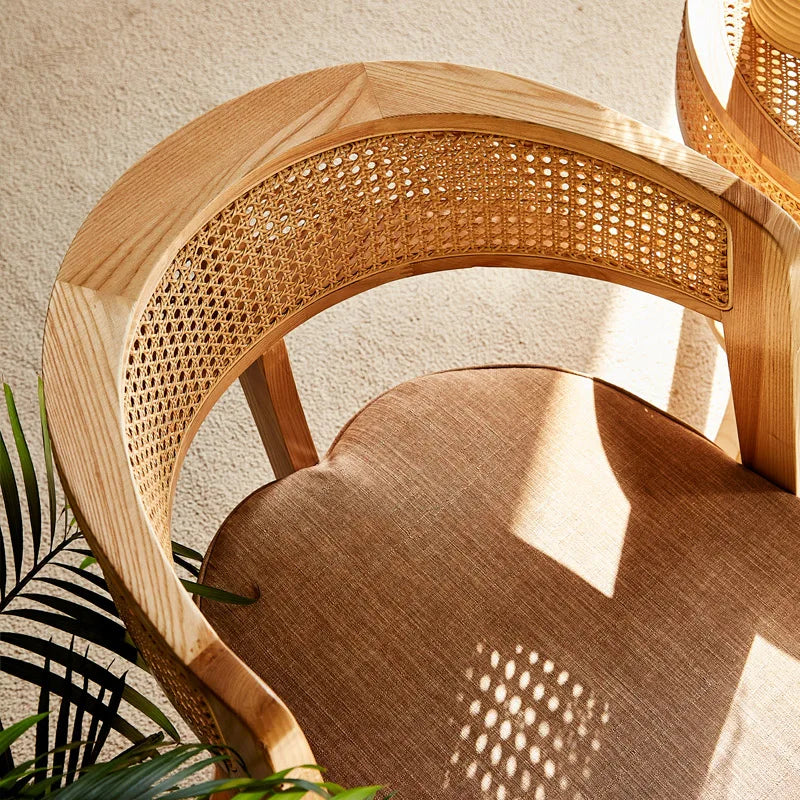 Hand Woven Ash Timber 3 pc Table And Chairs With Plush Dense Cushions