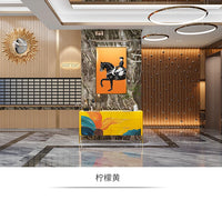 Modern Burnt Orange Sideboard Cabinet with Marble Top - 2 Sizes