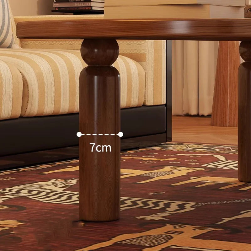 Cloud Silhouette Rectangle Solid Rubberwood Curved Coffee Table