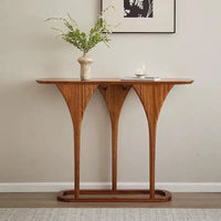 Light Luxurious Classics: Solid Hardwood Console Table – Ebony-Toned Finish