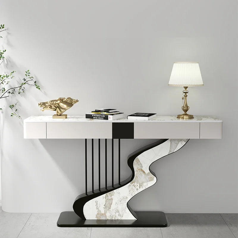 Axis Stone & Steel Console Entryway Table - 6 Options