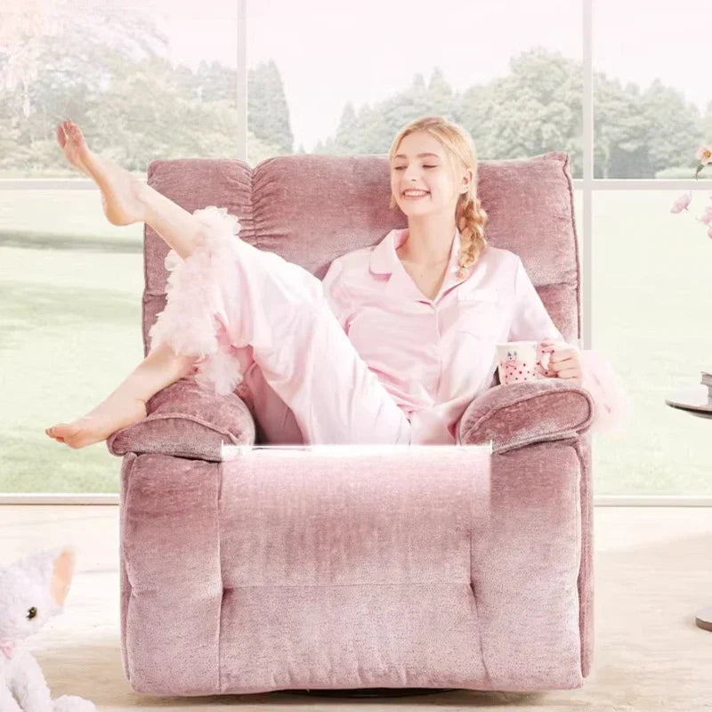 Plush Sherpa Electric Recliner Chair with Swivel, Rocking & USB Charging