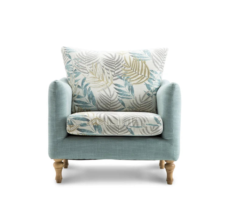 Arlo Scandinavian Modern Upholstered Accent Armchair with Solid Wood Legs