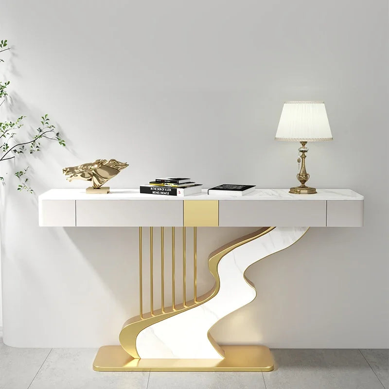 Axis Stone & Steel Console Entryway Table - 6 Options