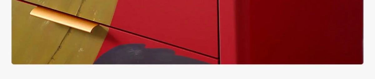 Modern Burnt Orange Sideboard Cabinet with Marble Top - 2 Sizes