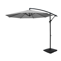 Instahut 3m Cantilever Umbrella w/Base Outdoor Beach Patio Parasol - 5 Colours