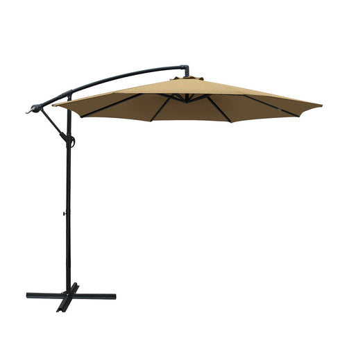 Instahut 3m outdoor umbrella cantilever beach garden patio - 5 colours 1