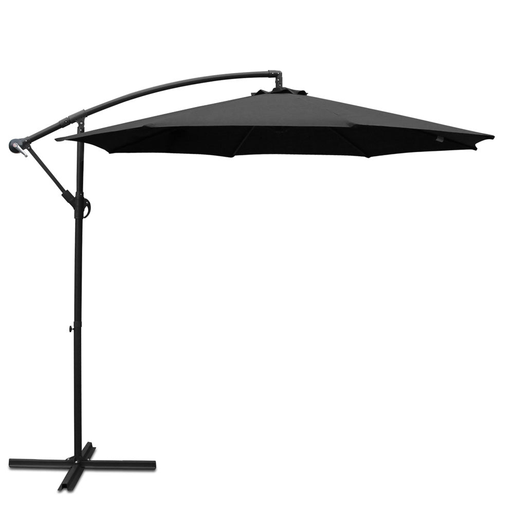 Instahut 3m outdoor umbrella cantilever beach garden patio - 5 colours 2