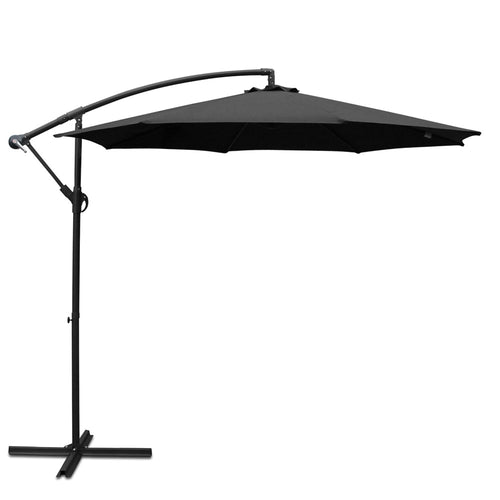 Instahut 3m outdoor umbrella cantilever beach garden patio - 5 colours 2