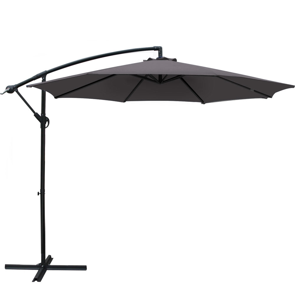 Instahut 3m outdoor umbrella cantilever beach garden patio - 5 colours