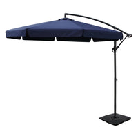 Instahut 3m Cantilever Outdoor Umbrella w/Base  Beach Patio - Black or Navy