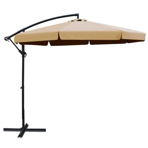 Instahut 3m outdoor umbrella cantilever garden beach patio - 3 colours 1