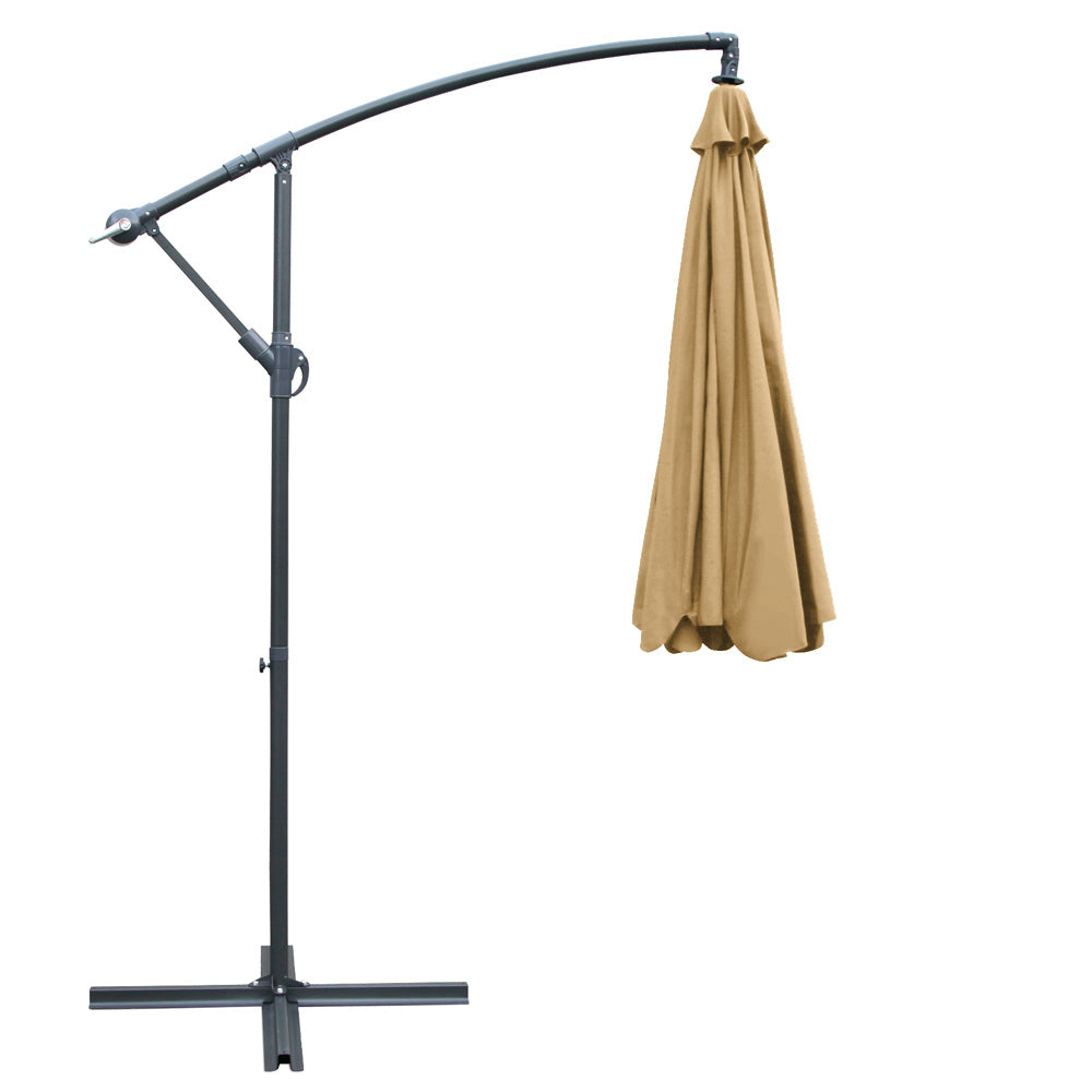 Instahut 3m outdoor umbrella cantilever garden beach patio - 3 colours 5