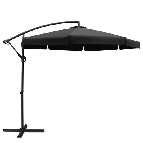 Instahut 3m outdoor umbrella cantilever garden beach patio - 3 colours 2