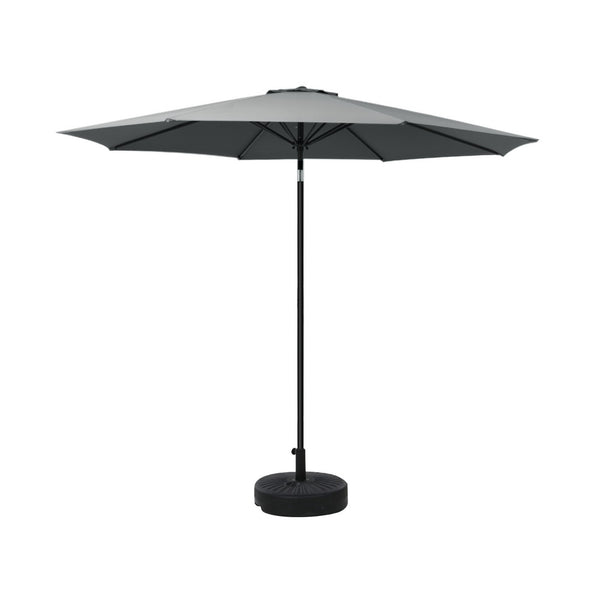 Instahut 2.7m Outdoor Umbrella w/Base Pole Stand - Beige or Black