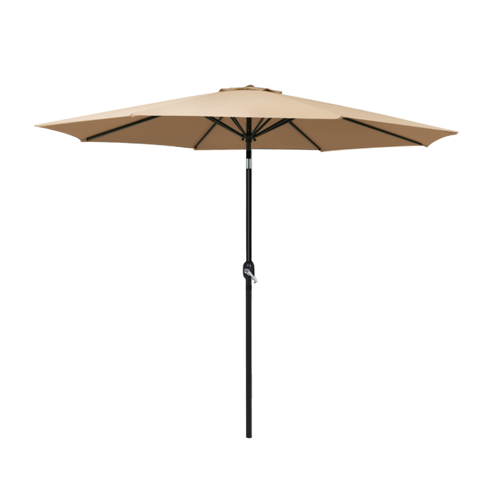 Instahut 2.7m Outdoor Umbrella Pole Stand - Beige or Black