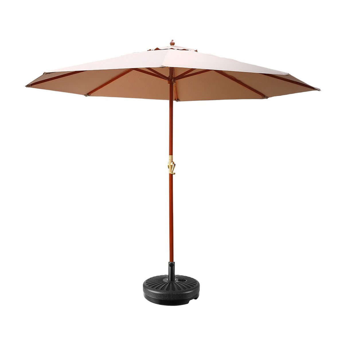 Instahut 3m Outdoor Umbrella w/Base Pole Sun Stand Deck - 3 Colours