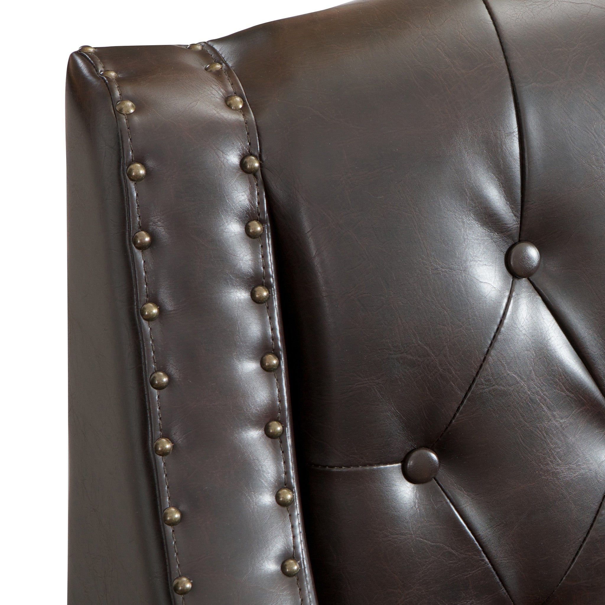 Tufted Brown Leather Club Armchair & Ottoman