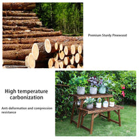 Pine Wood 3pcs Plant Stand Ladder Garden Flower Display