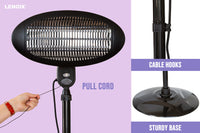 Free Standing Adjustable Portable Outdoor Electric Patio Heater 2000w 2.1m - Black