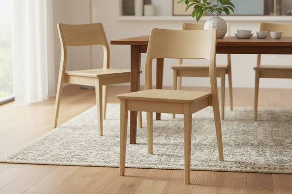 Two wooden chairs on a white background