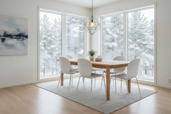 Wooden table on a white background