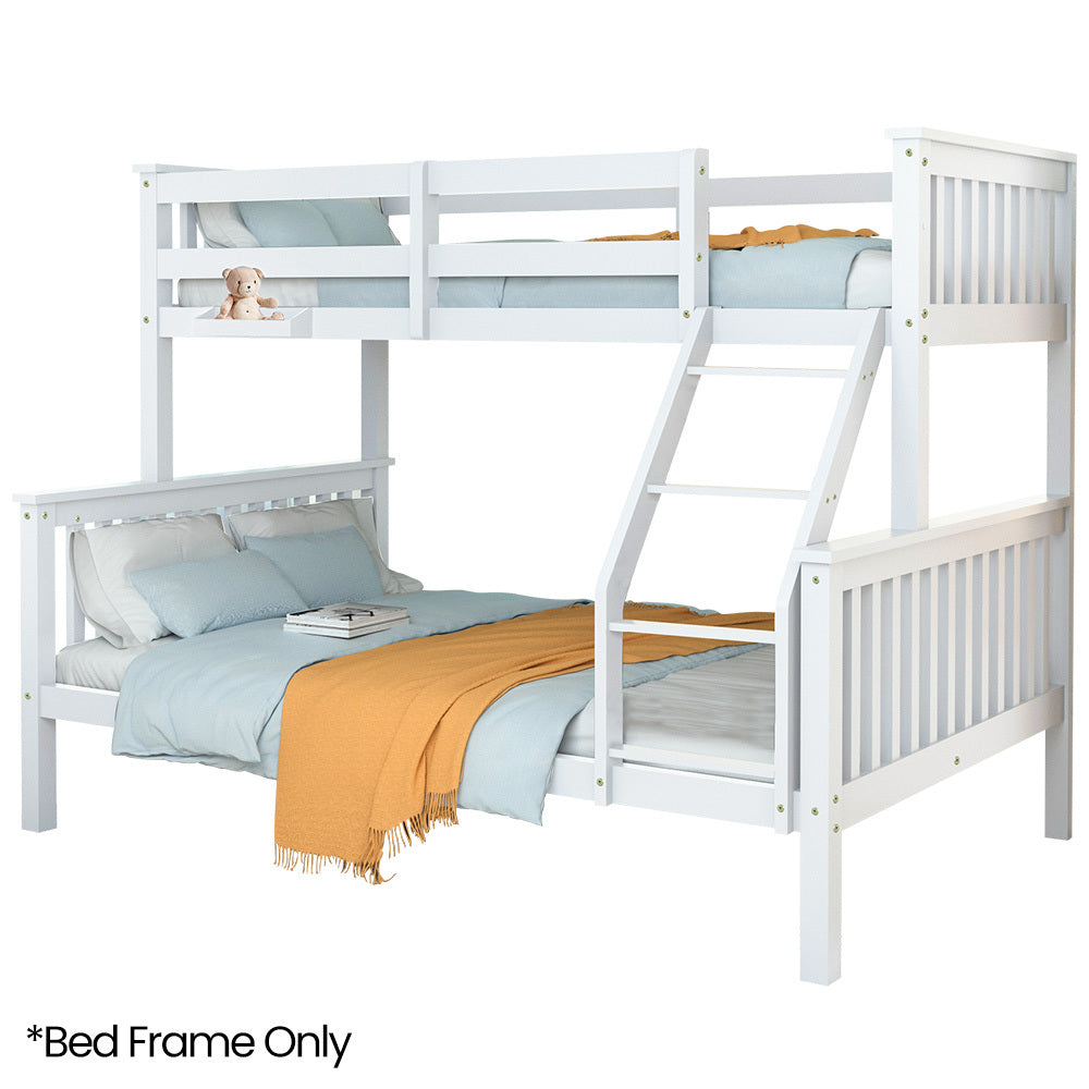 Kingston Slumber Wooden Bunk Bed – Single Over Double, White