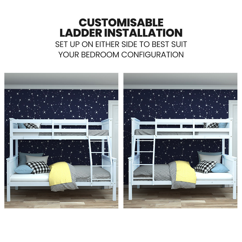 Kingston Slumber Wooden Bunk Bed – Single Over Double, White