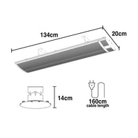 BIO Outdoor Strip Radiant Heater Alfresco 2400W Ceiling Wall Mount Heating Bar Panel