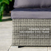 London Rattan Modular Outdoor Setting Lounge with Coffee Table - Grey