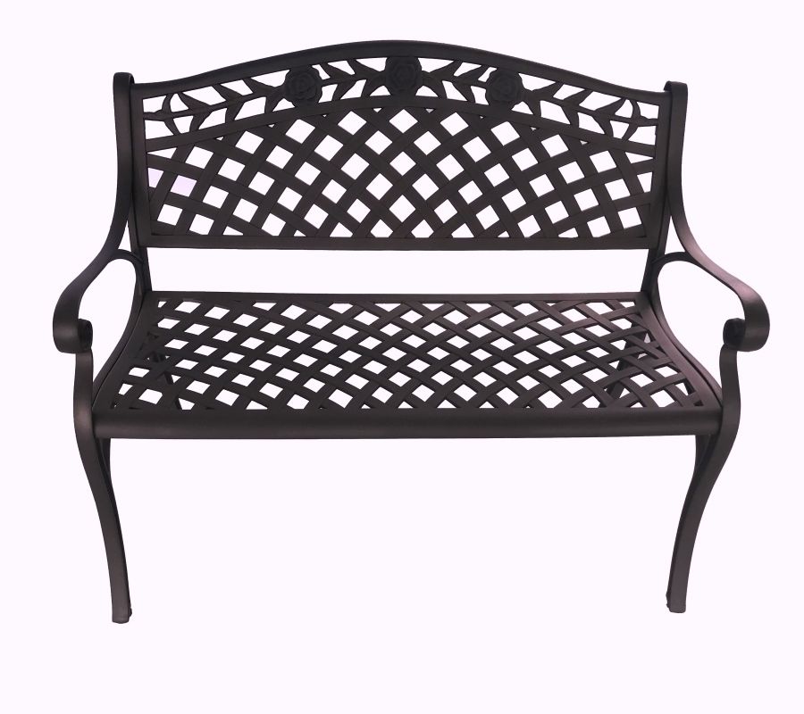 Melissa aluminium bench - dark bronze 2