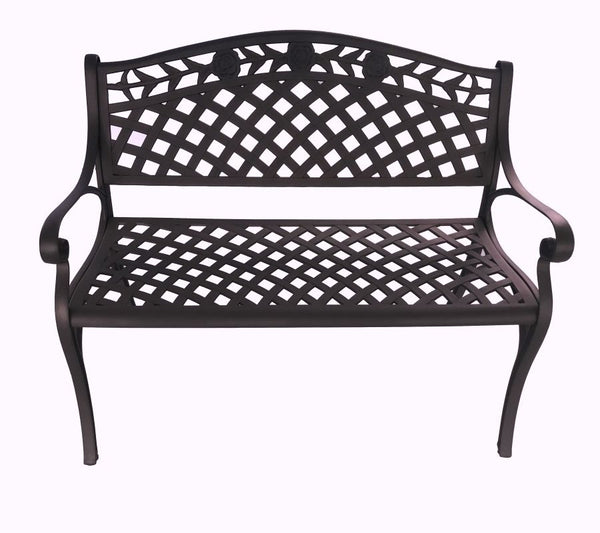 Melissa aluminium bench - dark bronze 2