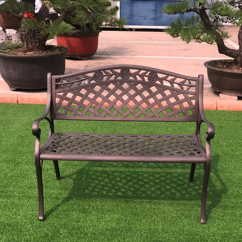 Melissa aluminium bench - dark bronze 3