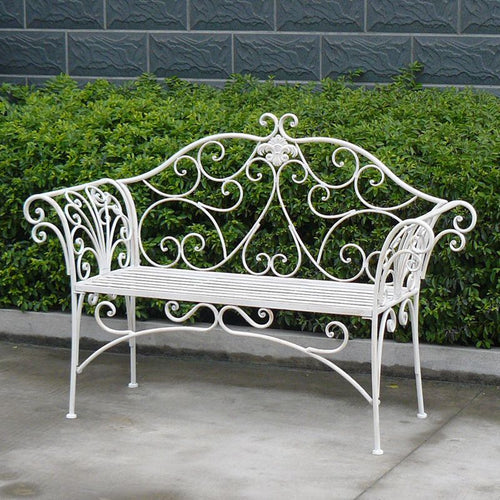 Katerina iron bench seat - white 1