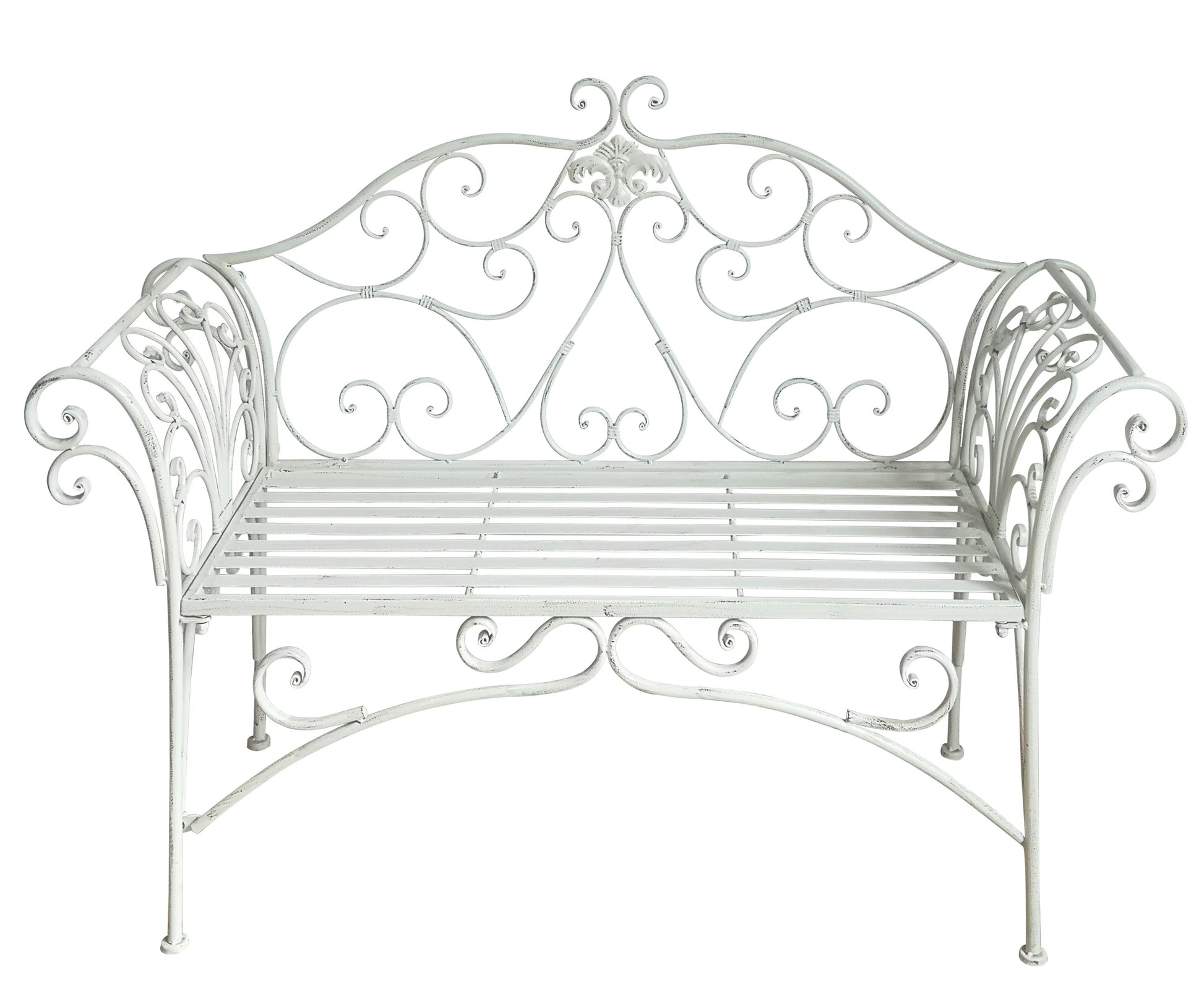Katerina iron bench seat - white 2