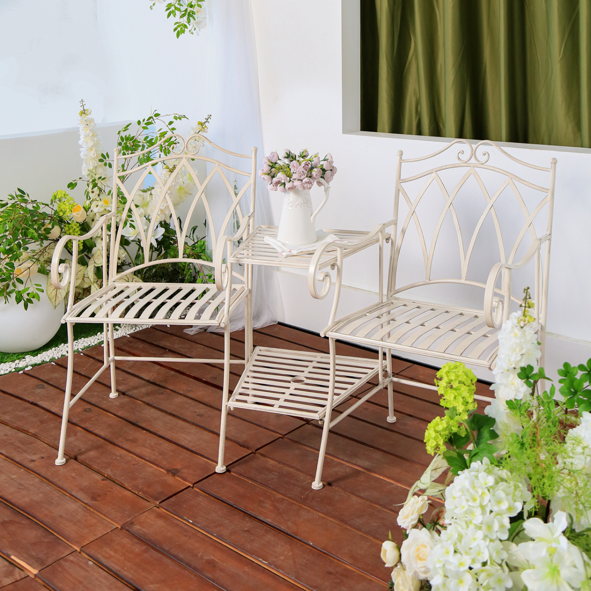 Alberche outdoor 2 person patio set - antique sage 3