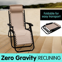 Wallaroo Zero Gravity Reclining Deck Lounge - Beige