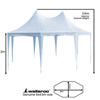 Wallaroo Wedding Gazebo Marquee with Sidewalls 6x4.5m - White