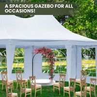 Wallaroo Wedding Gazebo Marquee with Sidewalls 6x4.5m - White
