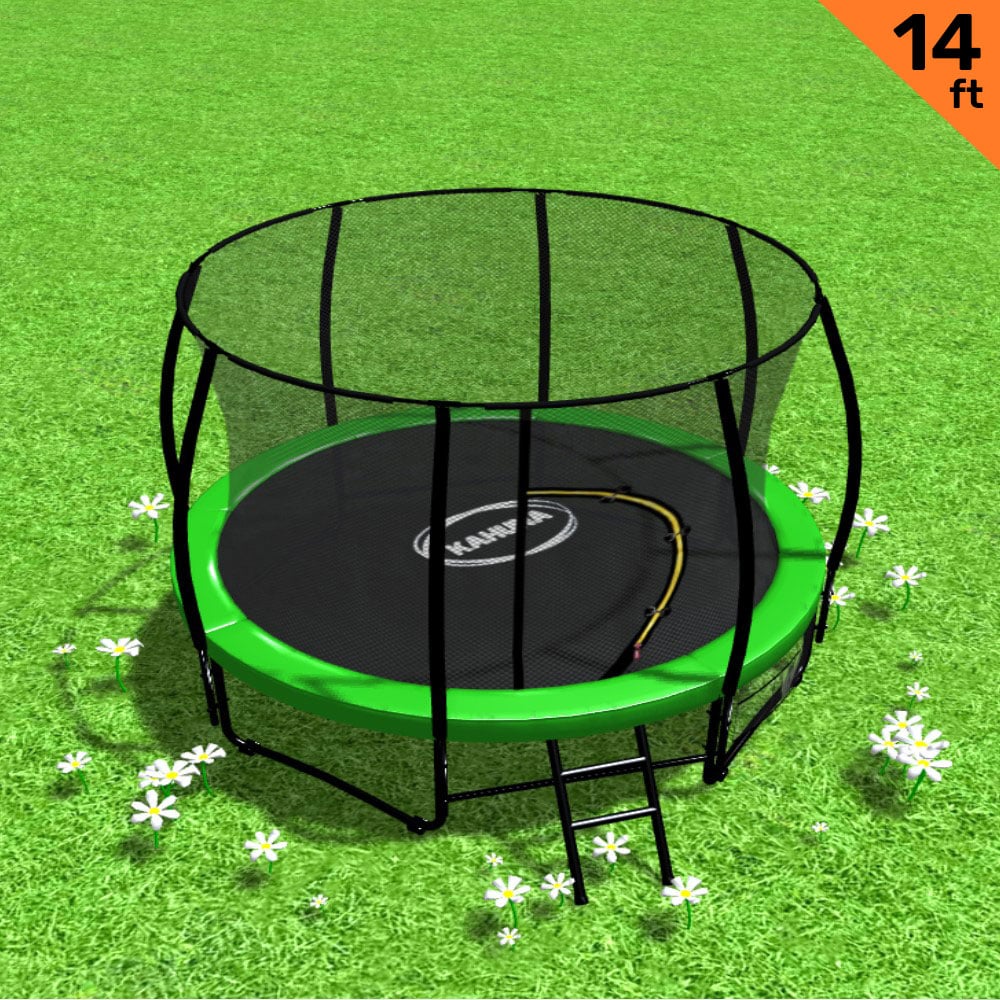 Kahuna 14ft Trampoline With Ladder And Round Enclosure - 6 Colours