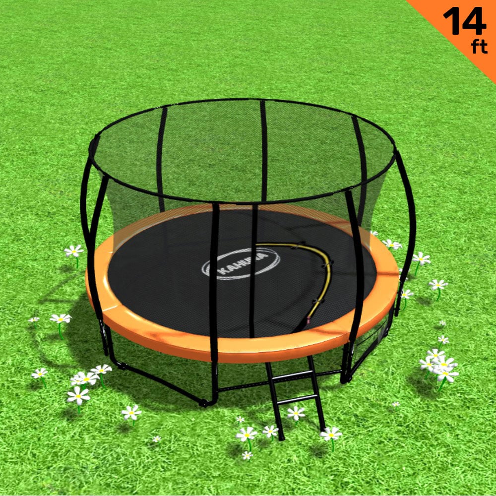 Kahuna 14ft Trampoline With Ladder And Round Enclosure - 6 Colours