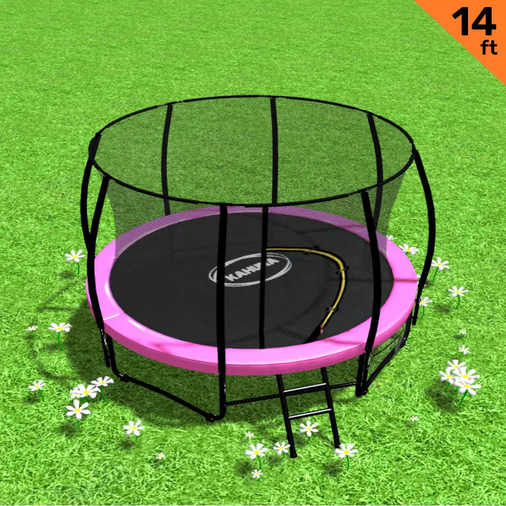Kahuna 14ft Trampoline With Ladder And Round Enclosure - 6 Colours