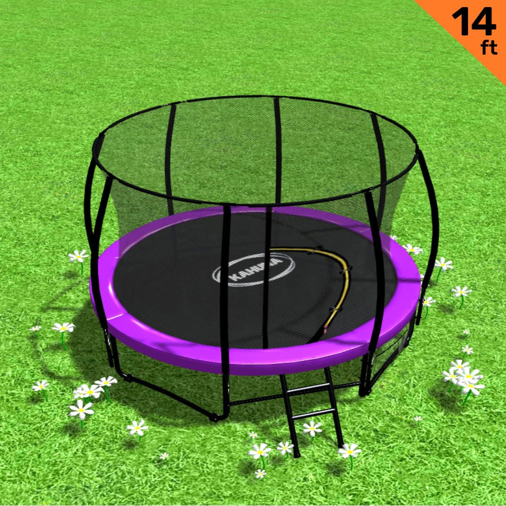 Kahuna 14ft Trampoline With Ladder And Round Enclosure - 6 Colours