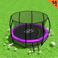 Kahuna 14ft Trampoline With Ladder And Round Enclosure - 6 Colours