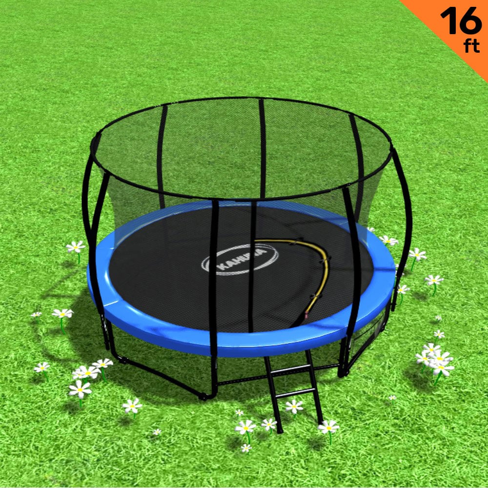 Trampoline With Ladder Spring Mat Safety Pad Cover Round Enclosure 16ft - 5 Colours