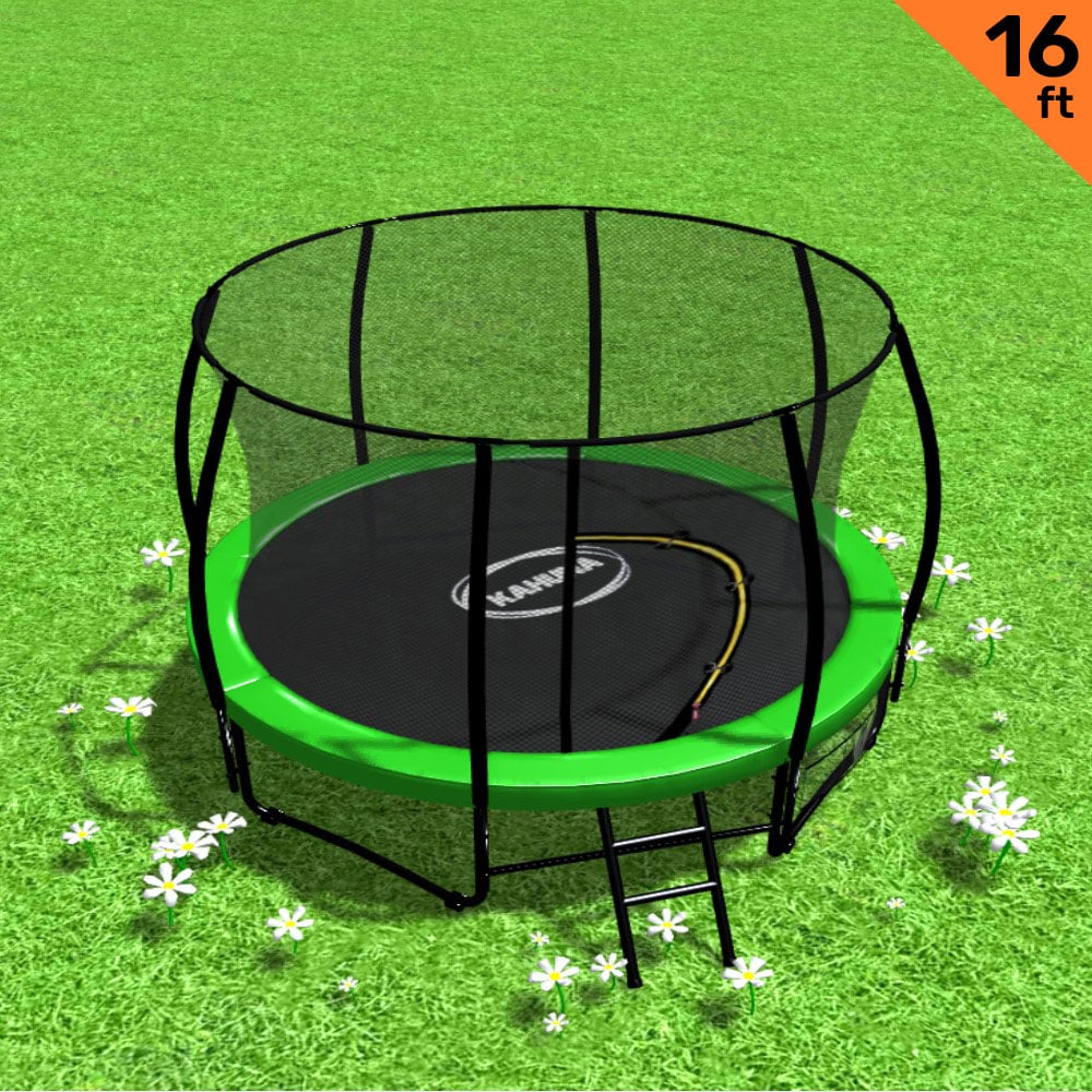 Trampoline With Ladder Spring Mat Safety Pad Cover Round Enclosure 16ft - 5 Colours