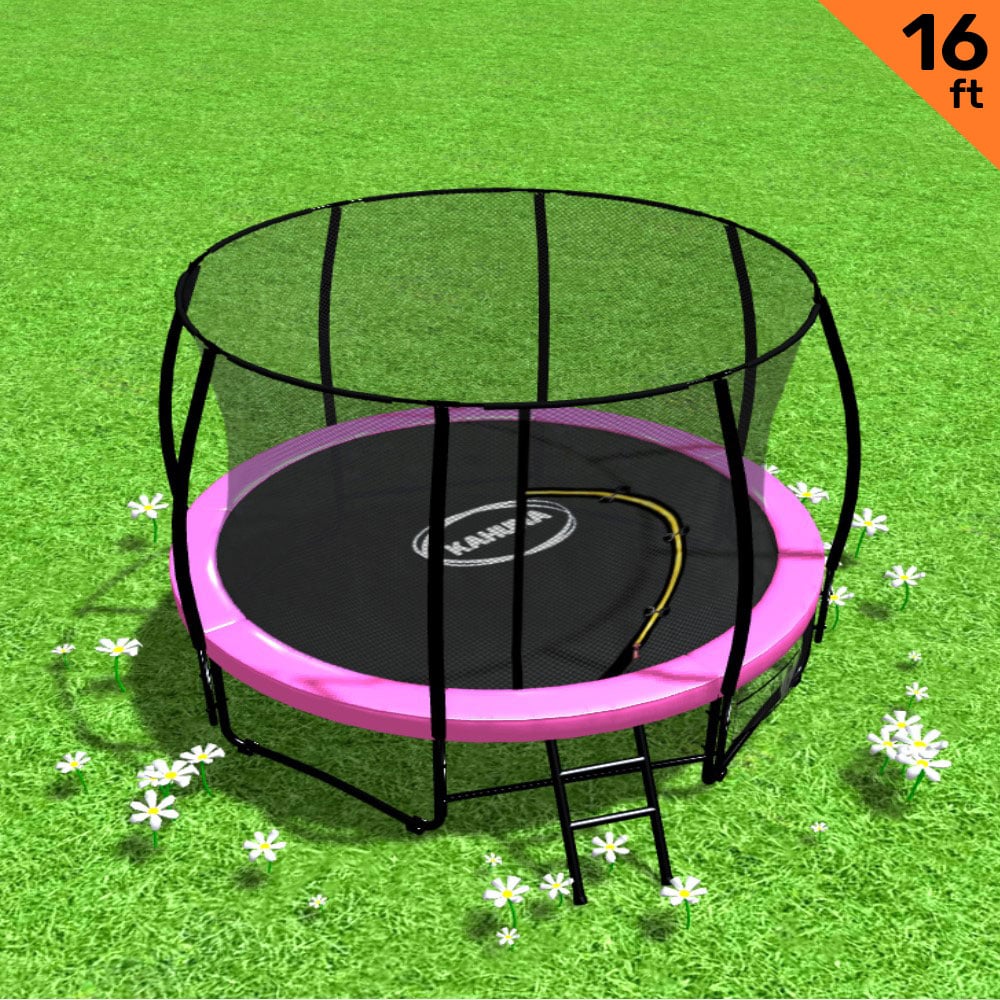 Trampoline With Ladder Spring Mat Safety Pad Cover Round Enclosure 16ft - 5 Colours