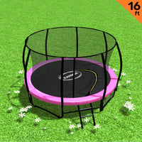 Trampoline With Ladder Spring Mat Safety Pad Cover Round Enclosure 16ft - 5 Colours