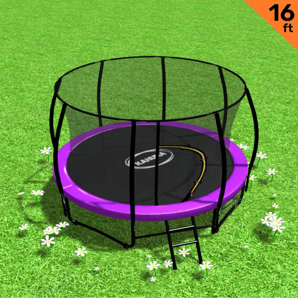 Trampoline With Ladder Spring Mat Safety Pad Cover Round Enclosure 16ft - 5 Colours