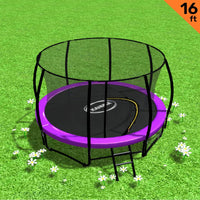 Trampoline With Ladder Spring Mat Safety Pad Cover Round Enclosure 16ft - 5 Colours